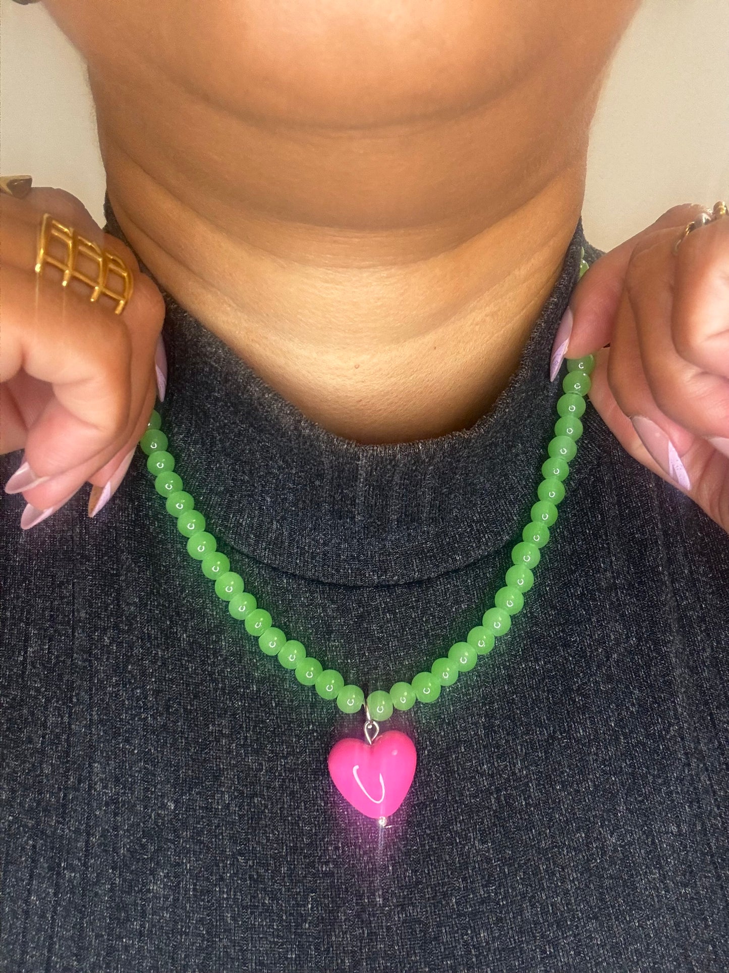 Sweet Heart Beaded Necklace