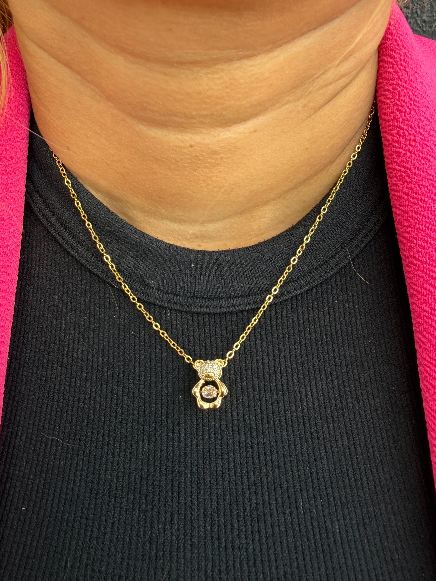 Golden Teddy Love Necklace