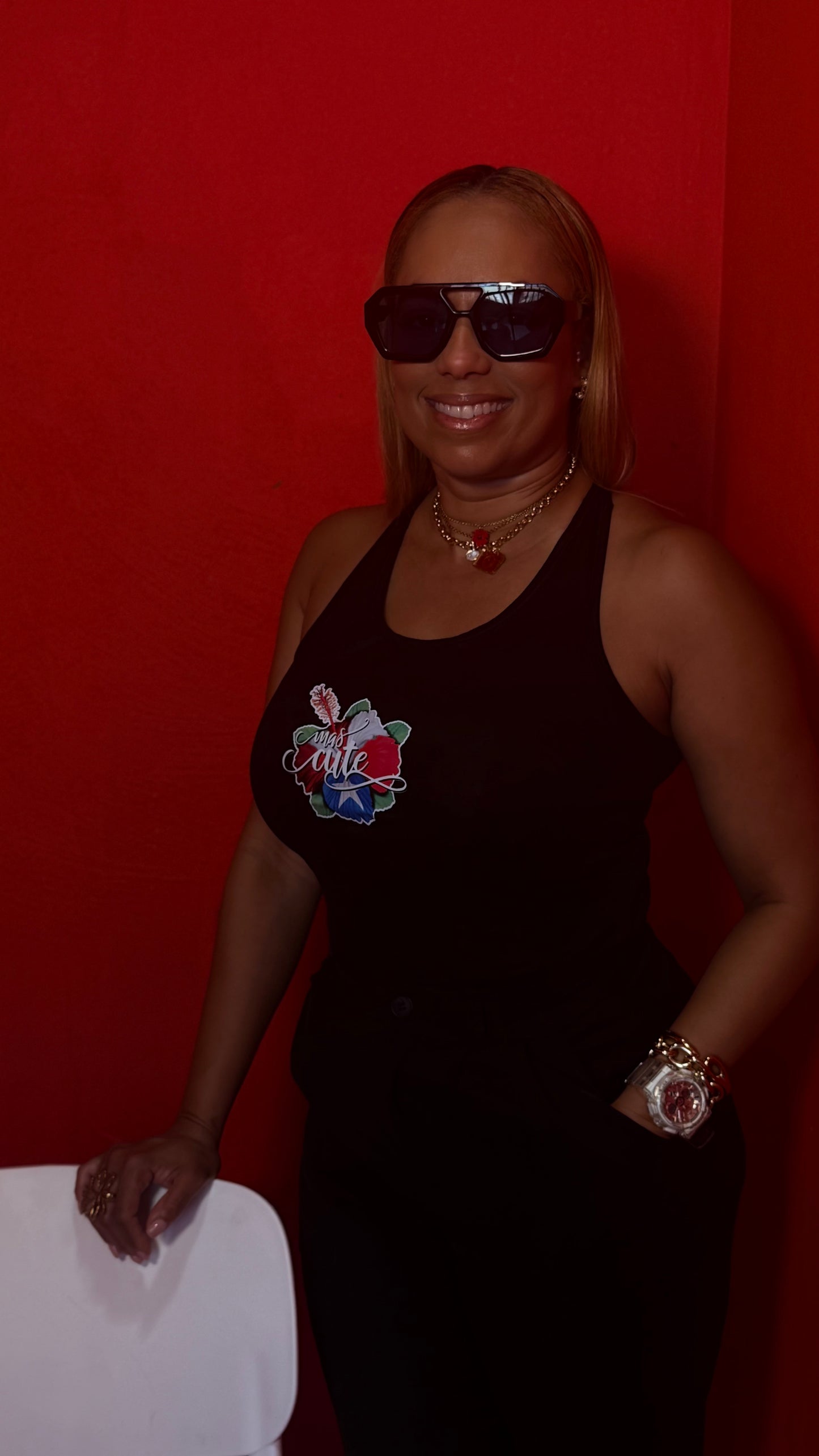 LA MÁS CUTE TANK TOP - CAMISA SIN MANGAS CON ESPALDA EN Y NEGRA