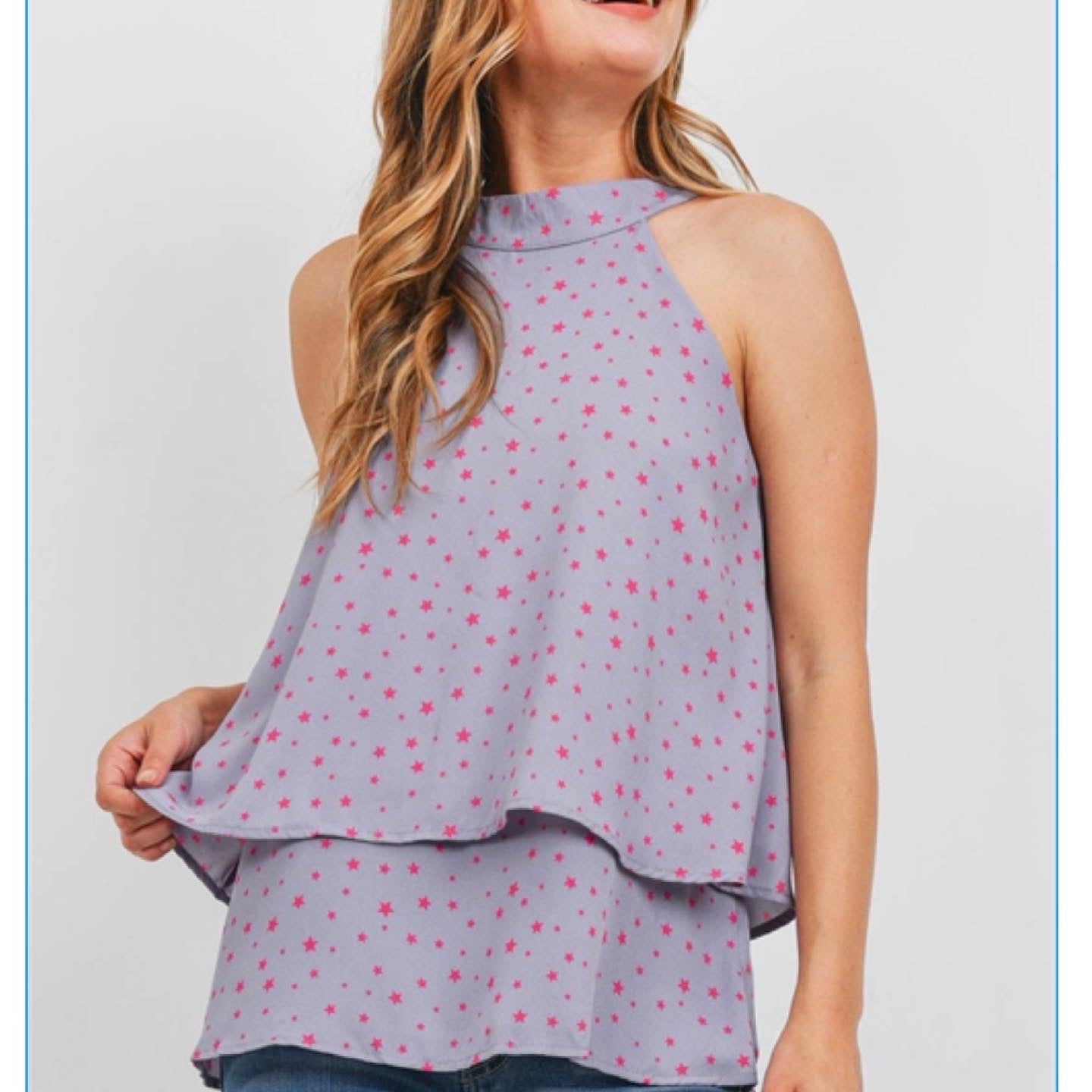 CAMISA GLAM STAR - CAMISA SIN MANGAS CON ESTRELLAS DE COLORES