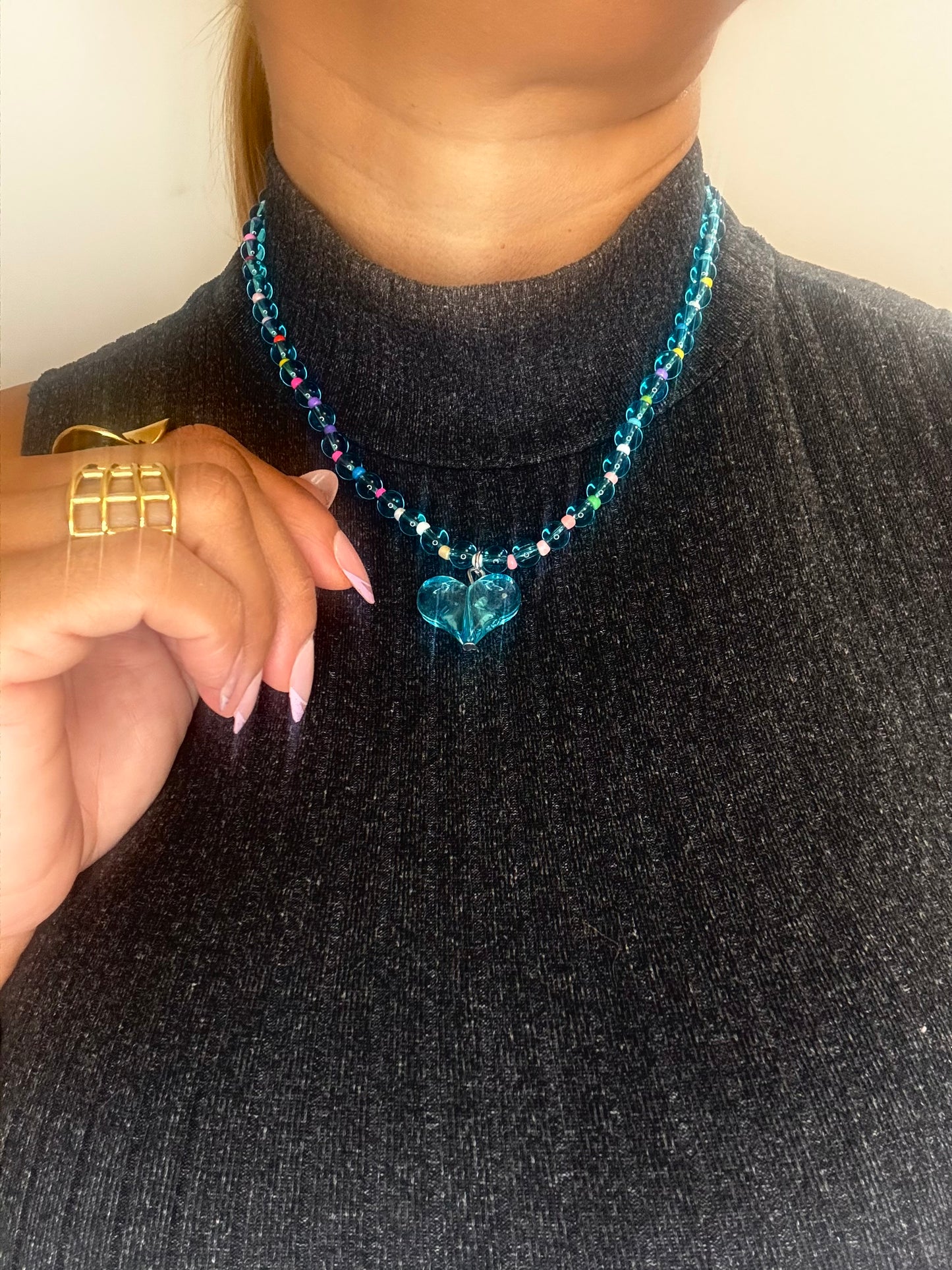 Sweet Heart Beaded Necklace