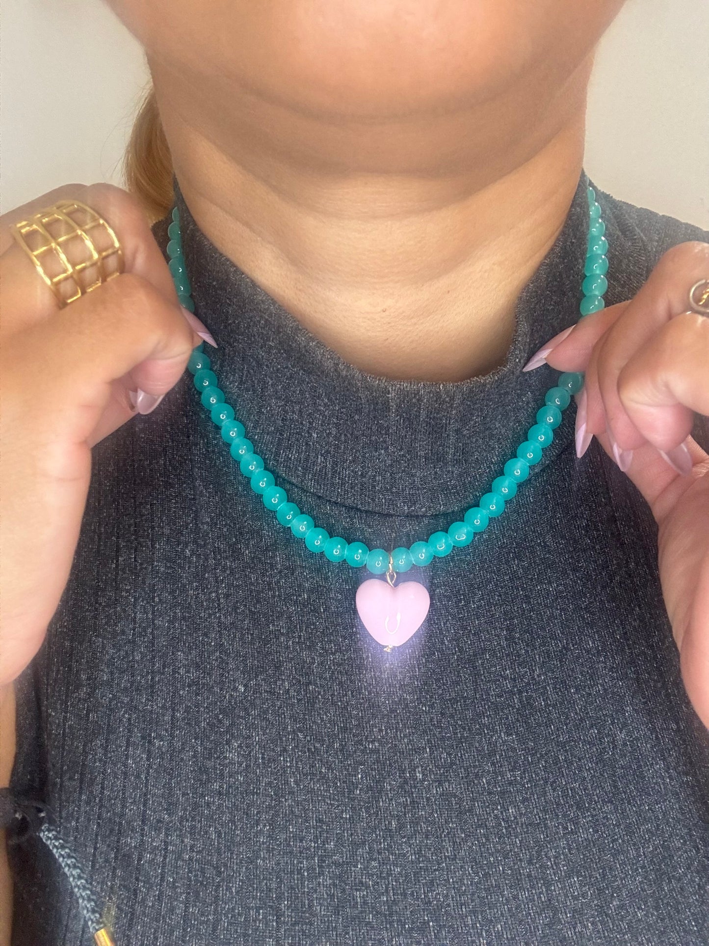 Sweet Heart Beaded Necklace