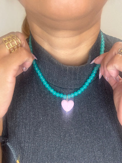 Sweet Heart Beaded Necklace
