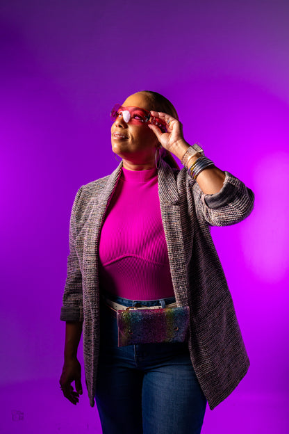 STAR SUNGLASSES - GAFAS PARA EL SOL COLOR ROSA CON ESTRELLAS PLATEADAS