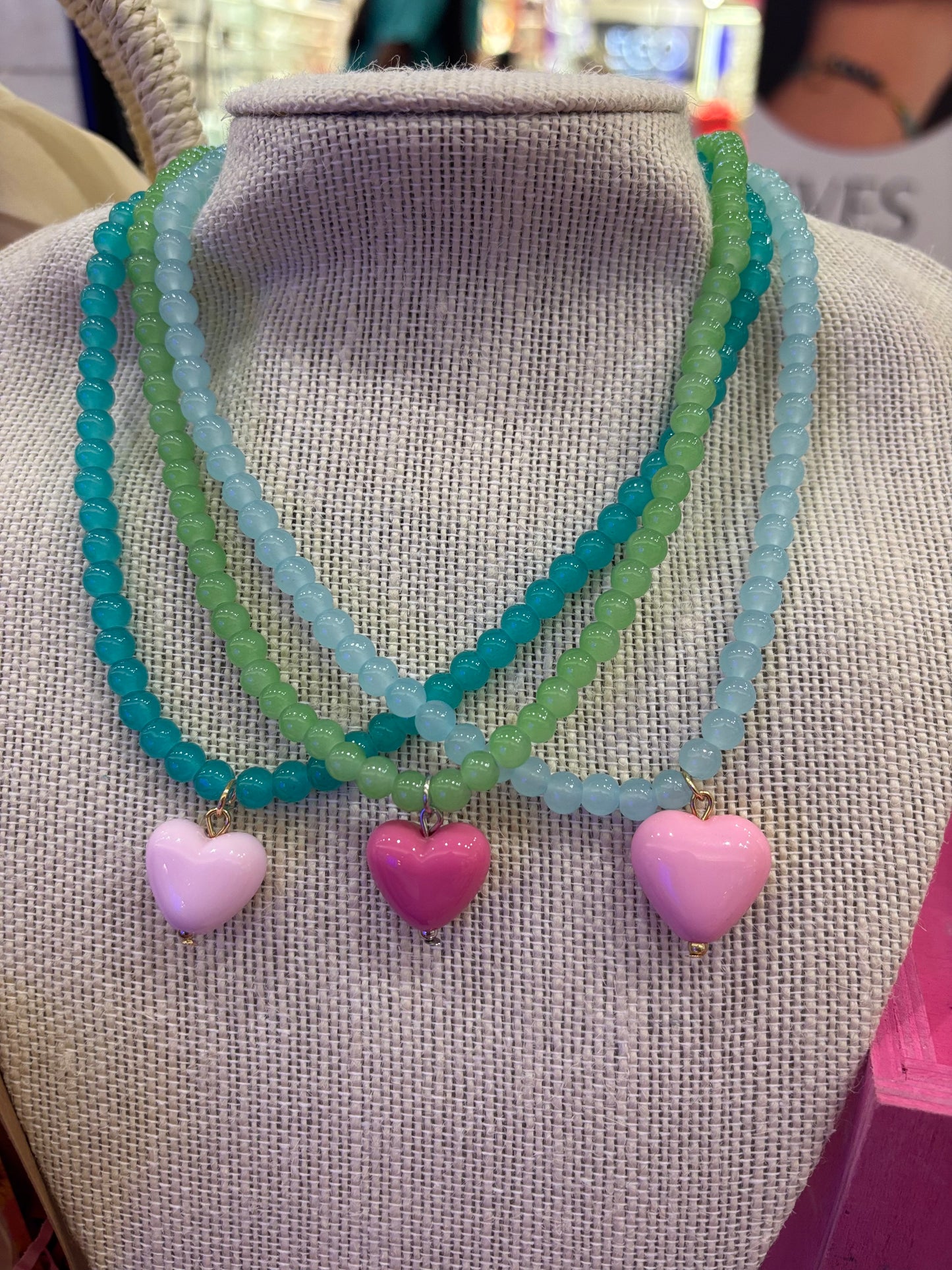 Sweet Heart Beaded Necklace
