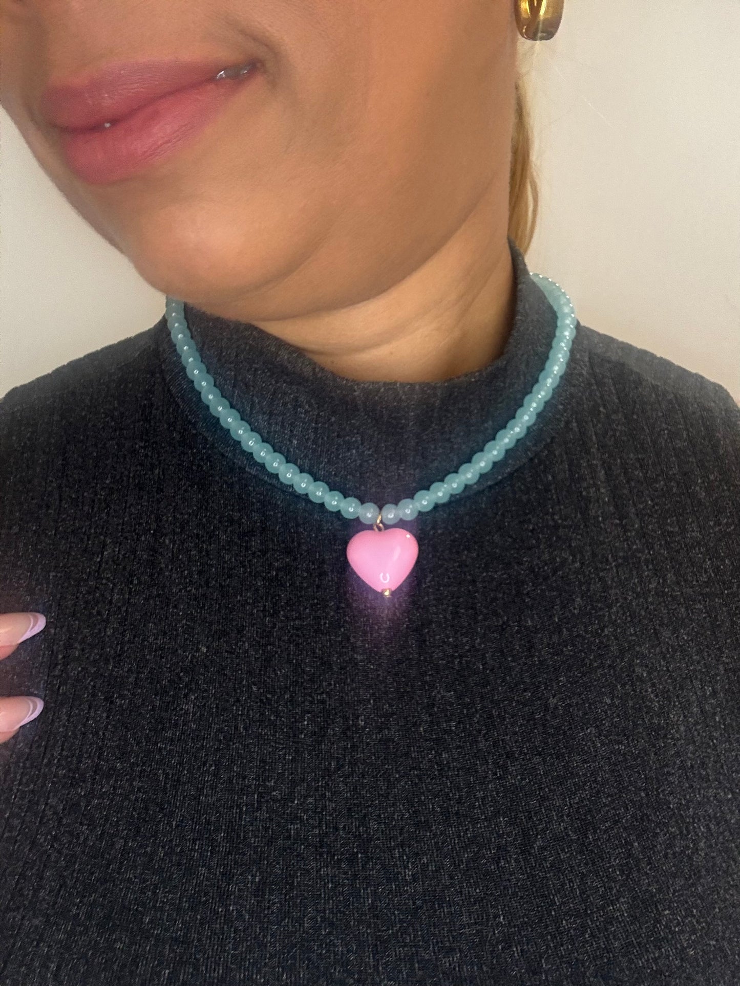 Sweet Heart Beaded Necklace