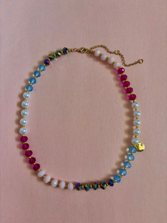 Collar Destello de Color multicolor con detalles dorados