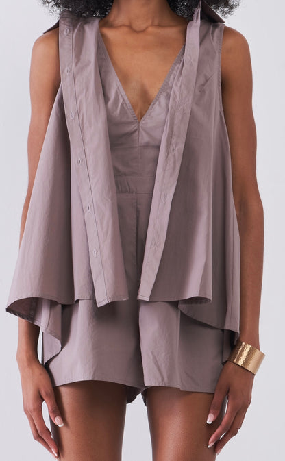 LATTE ROMPER  - ROMPER CORTO COLOR MAUVE