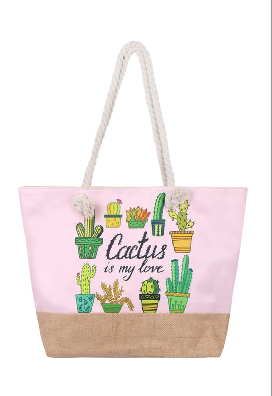 CACTUS BAG - CARTERA GRANDE DE PLAYA CON DISEÑOS DE CACTUS