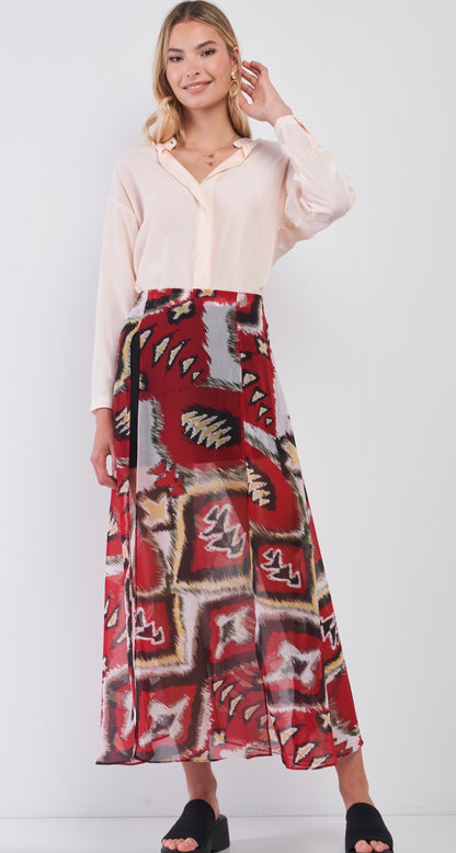 MAXI SKIRT - FALDA LARGA CON DOS APERTURAS EN LA PARTE DEL FRENTE