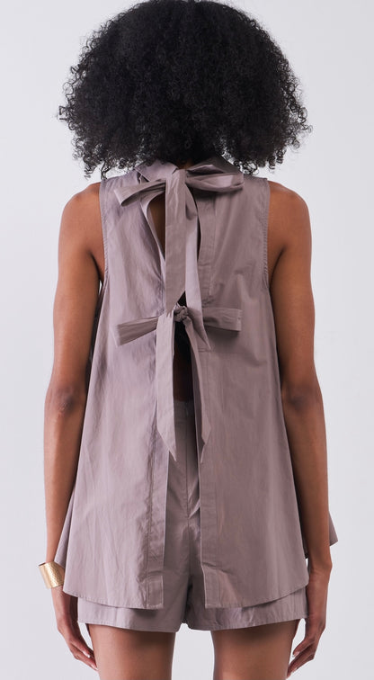 LATTE ROMPER  - ROMPER CORTO COLOR MAUVE
