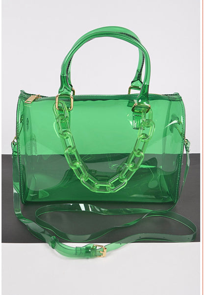 CLEAR BAG - CARTERA DE MANO DE COLOR TRANSPARENTE