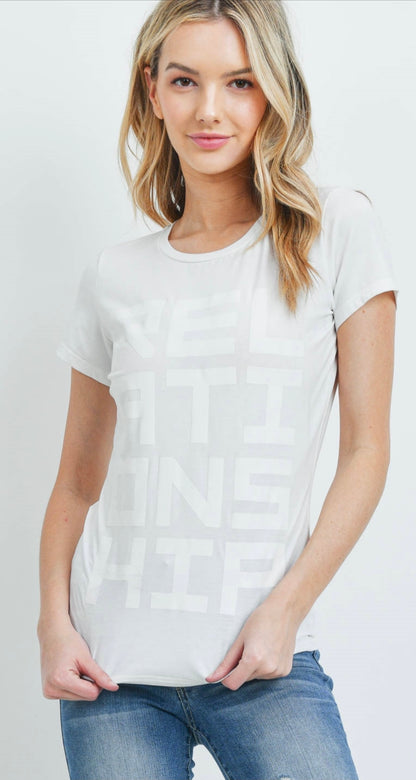 RELATIONSHIP TOP - CAMISA MANGA CORTA BLANCA