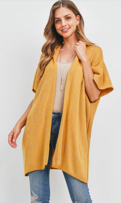 MUSTARD CARDIGAN - CALECO COLOR MOSTAZA CON DETALLES PLATEADOS
