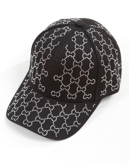 JEWELED CAP - GORRA NEGRA CON DETALLES EN RHINESTONES