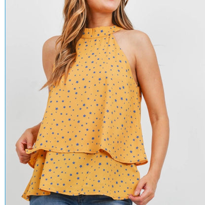 CAMISA GLAM STAR - CAMISA SIN MANGAS CON ESTRELLAS DE COLORES