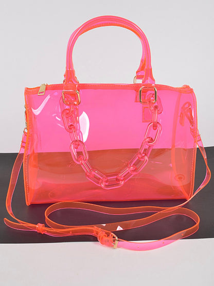 CLEAR BAG - CARTERA DE MANO DE COLOR TRANSPARENTE