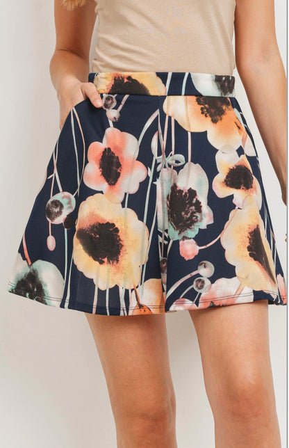 FLOWERS SKIRT - FALDA CORTA CON DISEÑO DE FLORES