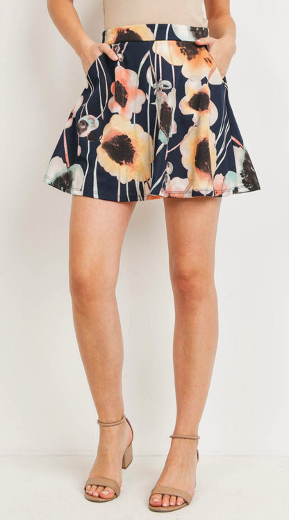 FLOWERS SKIRT - FALDA CORTA CON DISEÑO DE FLORES
